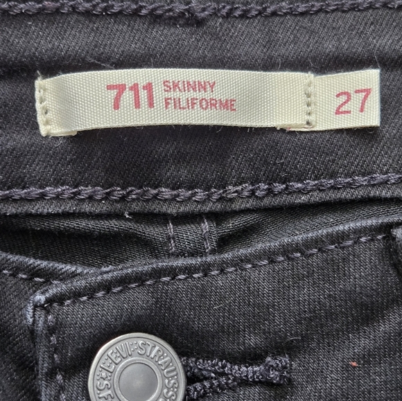 LEVI'S 711 skinny size 27 , length 30 Women's Black Jeans - Picture 6 of 11